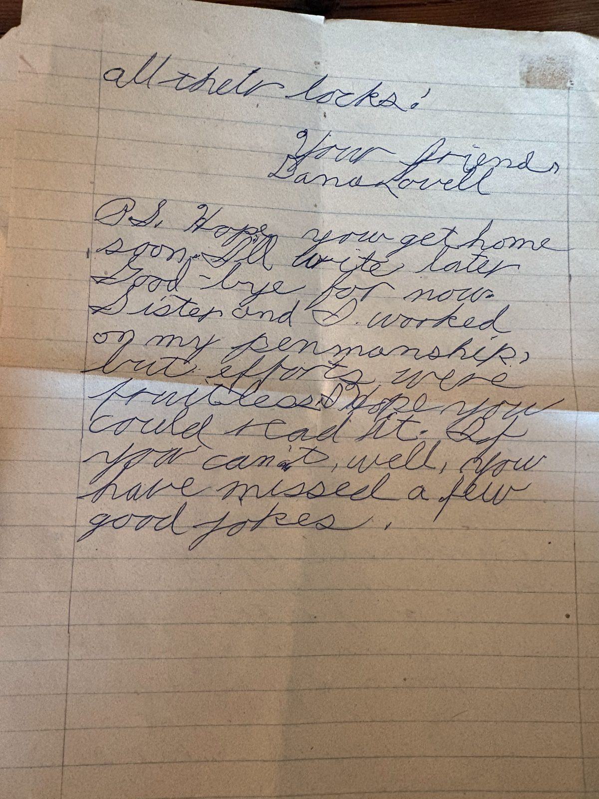 Photograph of letter L01, Page 2