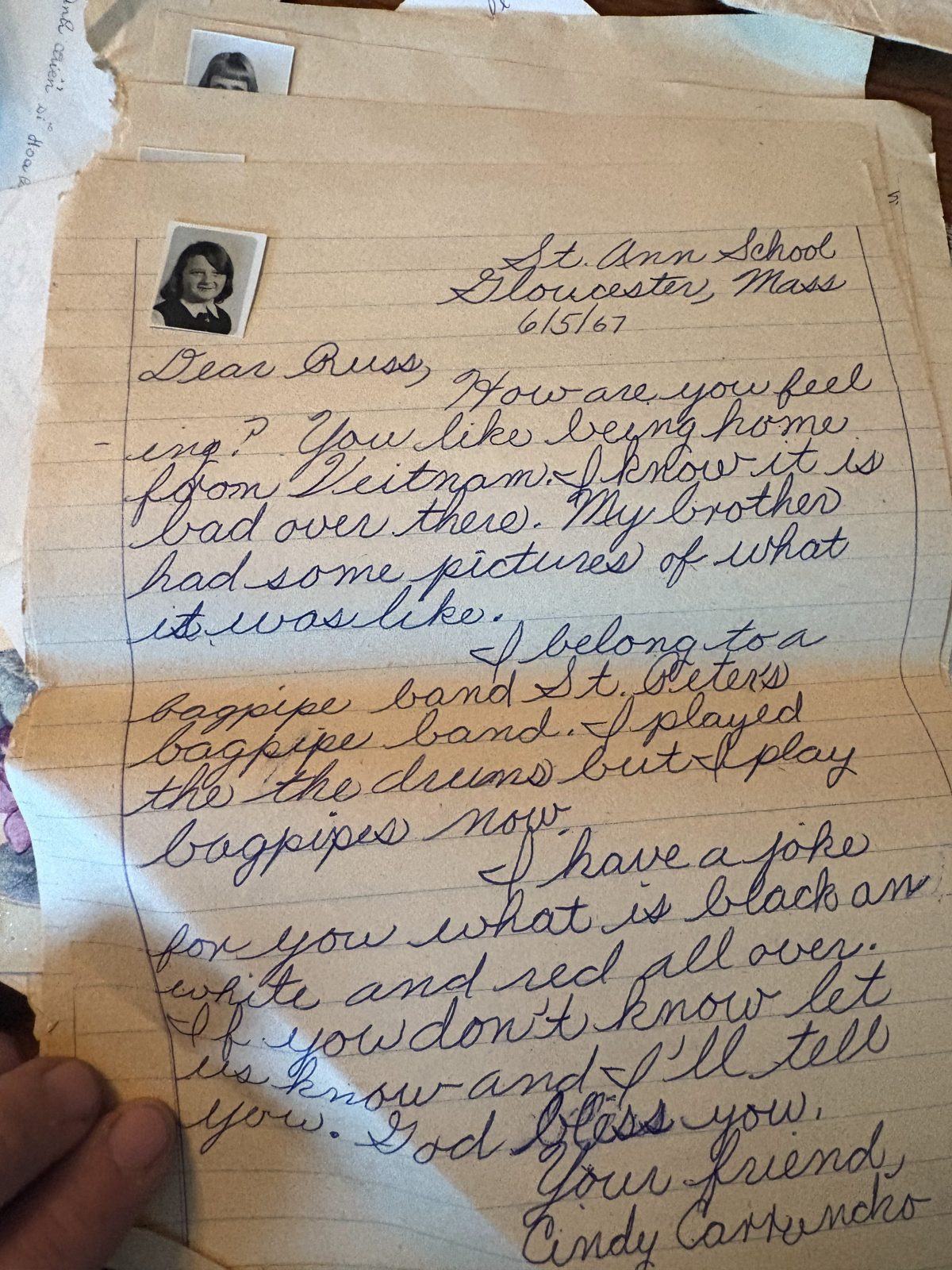 Photograph of letter L19, Page 1