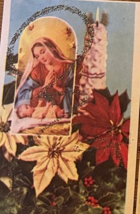 Front of a 1966 Christmas card from Hue, card 9 of 12